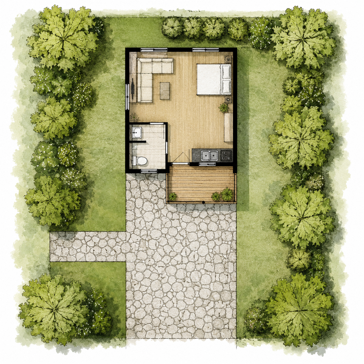 TRIVĒVO site planning illustration