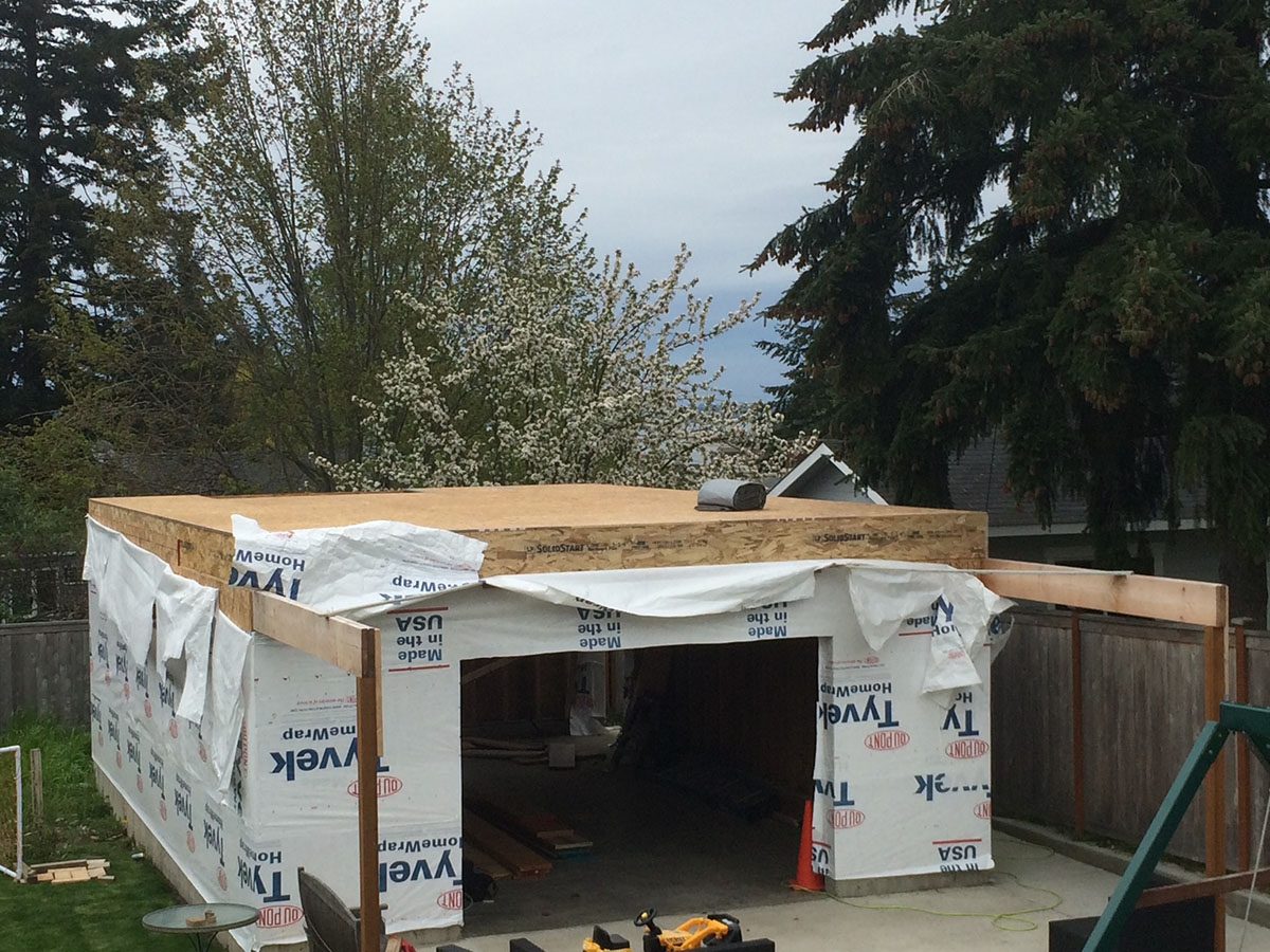 Browns Point ADU early framing