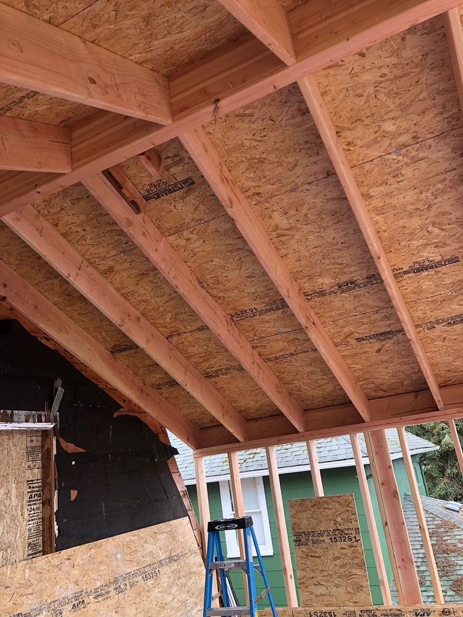 North End Addition beam and interior framing