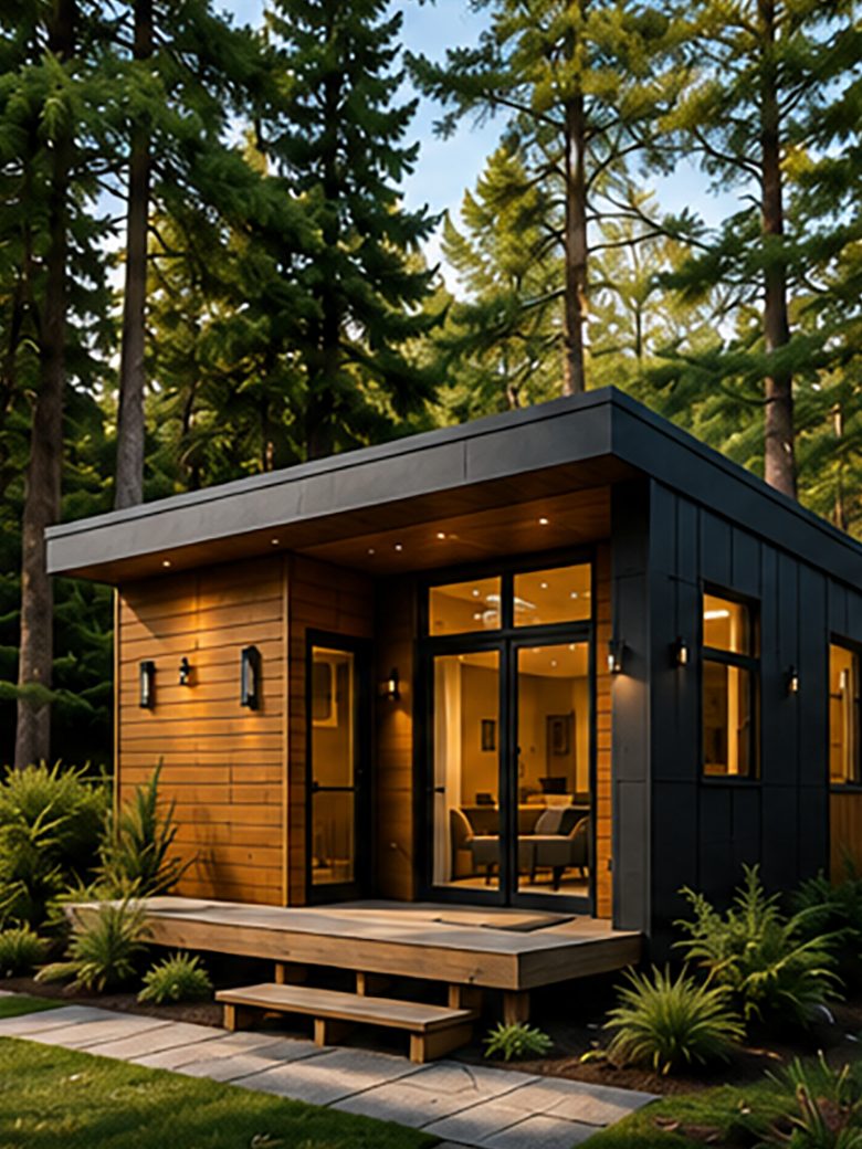 Washington backyard ADU in a forested setting